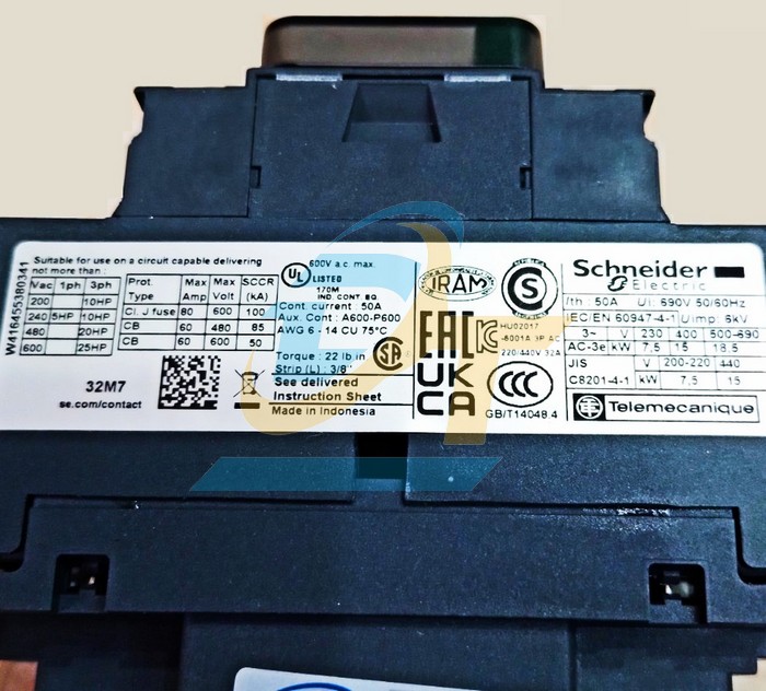 Khởi động từ 3P 32A 220V Schneider LC1D32M7  SCHNEIDER | Gi&aacute; rẻ nhất - C&ocirc;ng Ty TNHH Thương Mại Dịch Vụ Đạt T&acirc;m