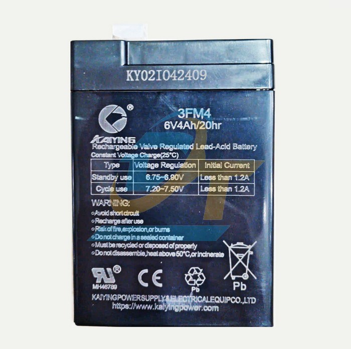 Ắc quy kh&ocirc; 6V 4Ah/20Hr KaiYing 3FM4  KAIYING | Gi&aacute; rẻ nhất - C&ocirc;ng Ty TNHH Thương Mại Dịch Vụ Đạt T&acirc;m