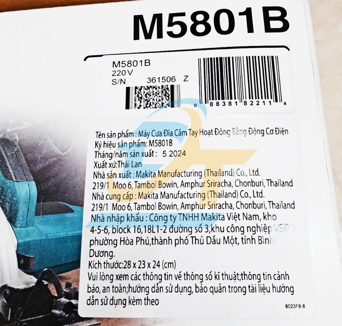 M&aacute;y cưa đĩa 185mm 1050W Makita M5801B M5801B Makita | Gi&aacute; rẻ nhất - C&ocirc;ng Ty TNHH Thương Mại Dịch Vụ Đạt T&acirc;m