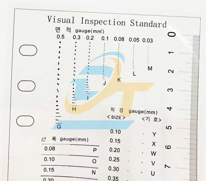 Thẻ đo lường (Film gauge) trong suốt ti&ecirc;u chuẩn Visual Inspection Standard  Korea | Gi&aacute; rẻ nhất - C&ocirc;ng Ty TNHH Thương Mại Dịch Vụ Đạt T&acirc;m