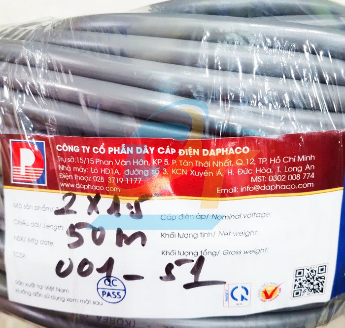 C&aacute;p pha mềm 2 l&otilde;i VVCm 2x1.5mm2 Daphaco  Daphaco | Gi&aacute; rẻ nhất - C&ocirc;ng Ty TNHH Thương Mại Dịch Vụ Đạt T&acirc;m