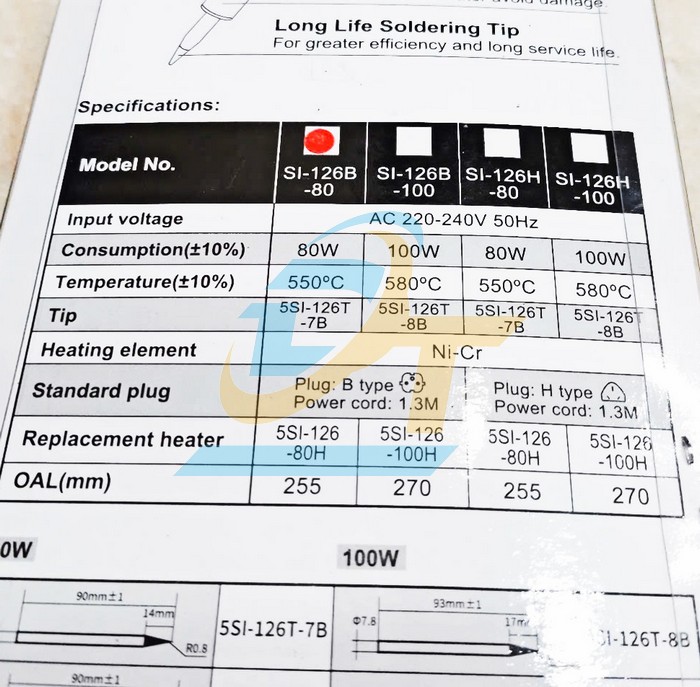 Mỏ h&agrave;n 80W 220V Pro'skit SI-126B-80  Pro'skit | Gi&aacute; rẻ nhất - C&ocirc;ng Ty TNHH Thương Mại Dịch Vụ Đạt T&acirc;m