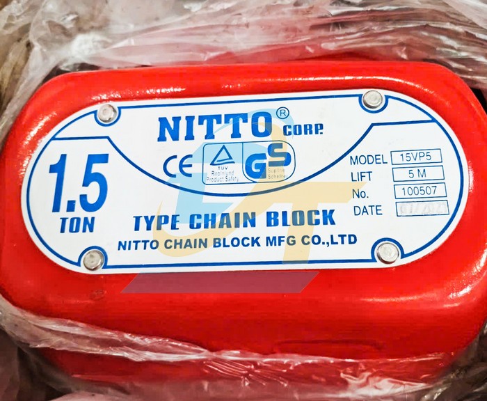 Pa lăng x&iacute;ch k&eacute;o tay 1.5 tấn 5 m&eacute;t Nitto 15VP5  Nitto | Gi&aacute; rẻ nhất - C&ocirc;ng Ty TNHH Thương Mại Dịch Vụ Đạt T&acirc;m