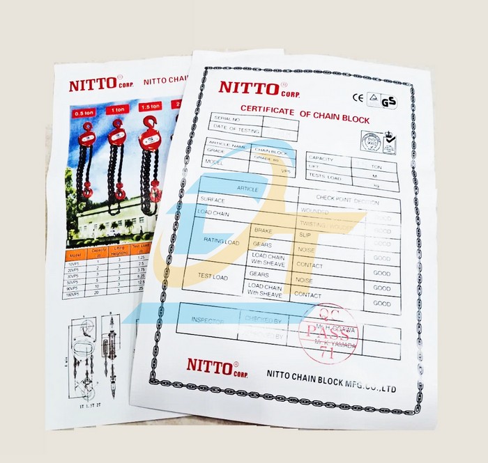 Pa lăng x&iacute;ch k&eacute;o tay 1.5 tấn 5 m&eacute;t Nitto 15VP5  Nitto | Gi&aacute; rẻ nhất - C&ocirc;ng Ty TNHH Thương Mại Dịch Vụ Đạt T&acirc;m