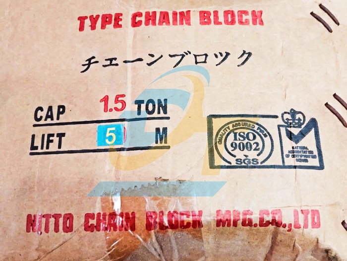 Pa lăng x&iacute;ch k&eacute;o tay 1.5 tấn 5 m&eacute;t Nitto 15VP5  Nitto | Gi&aacute; rẻ nhất - C&ocirc;ng Ty TNHH Thương Mại Dịch Vụ Đạt T&acirc;m