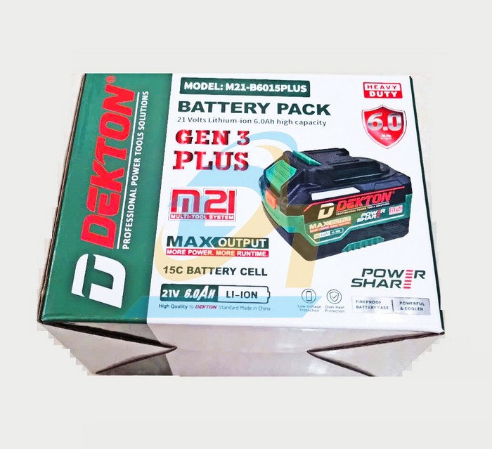 Pin Li-ion 21V 6.0Ah Dekton M21-B6015PLUS  DEKTON | Gi&aacute; rẻ nhất - C&ocirc;ng Ty TNHH Thương Mại Dịch Vụ Đạt T&acirc;m