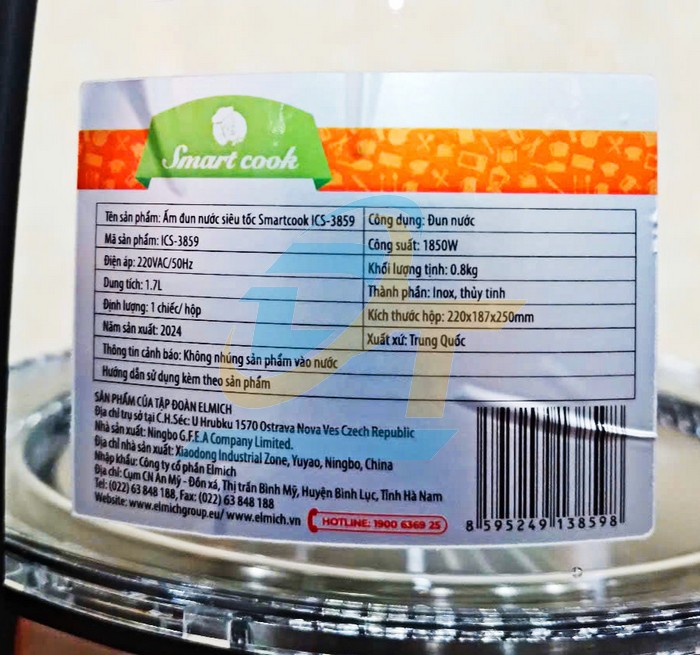 B&igrave;nh đun si&ecirc;u tốc 1.7L 1850W Smart Cook ICS-3859  SmartCook | Gi&aacute; rẻ nhất - C&ocirc;ng Ty TNHH Thương Mại Dịch Vụ Đạt T&acirc;m
