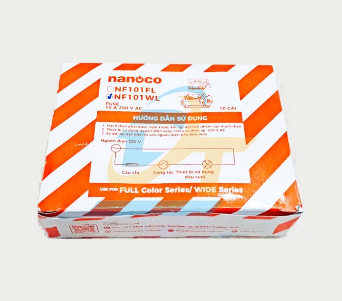 Cầu ch&igrave; 10A 220VAC d&ograve;ng Wide Nanoco NF101WL  Nanoco | Gi&aacute; rẻ nhất - C&ocirc;ng Ty TNHH Thương Mại Dịch Vụ Đạt T&acirc;m