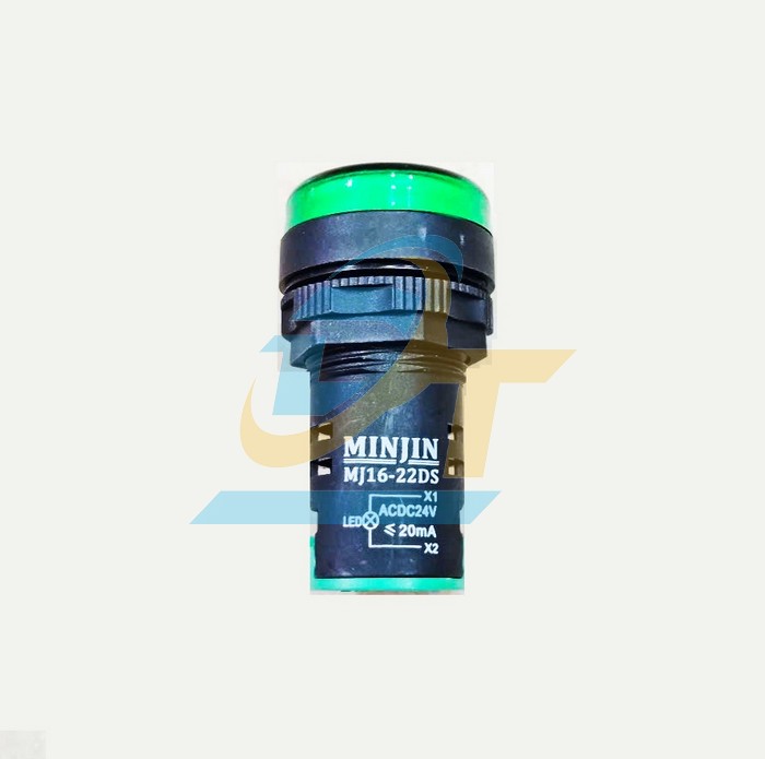 Đ&egrave;n b&aacute;o pha 24V phi 22 m&agrave;u xanh l&aacute; Minjin MJ16-22DS  MINJIN | Gi&aacute; rẻ nhất - C&ocirc;ng Ty TNHH Thương Mại Dịch Vụ Đạt T&acirc;m