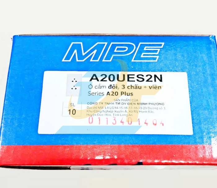 Ổ cắm đ&ocirc;i 3 chấu đế liền 16A MPE A20UES2N  MPE | Gi&aacute; rẻ nhất - C&ocirc;ng Ty TNHH Thương Mại Dịch Vụ Đạt T&acirc;m
