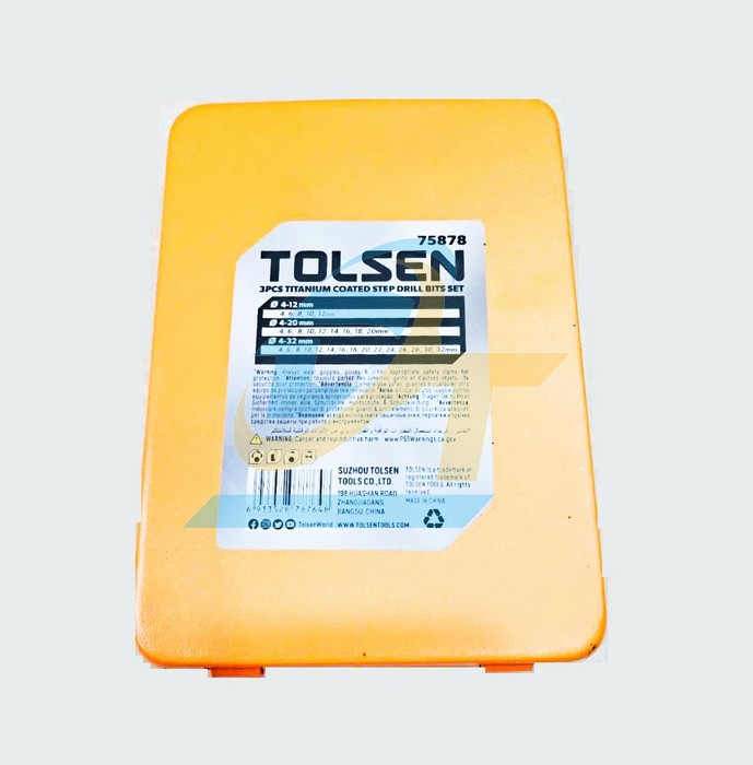 Bộ 3 mũi khoan bước Titanium HSS 4-32mm Tolsen 75878  Tolsen | Gi&aacute; rẻ nhất - C&ocirc;ng Ty TNHH Thương Mại Dịch Vụ Đạt T&acirc;m
