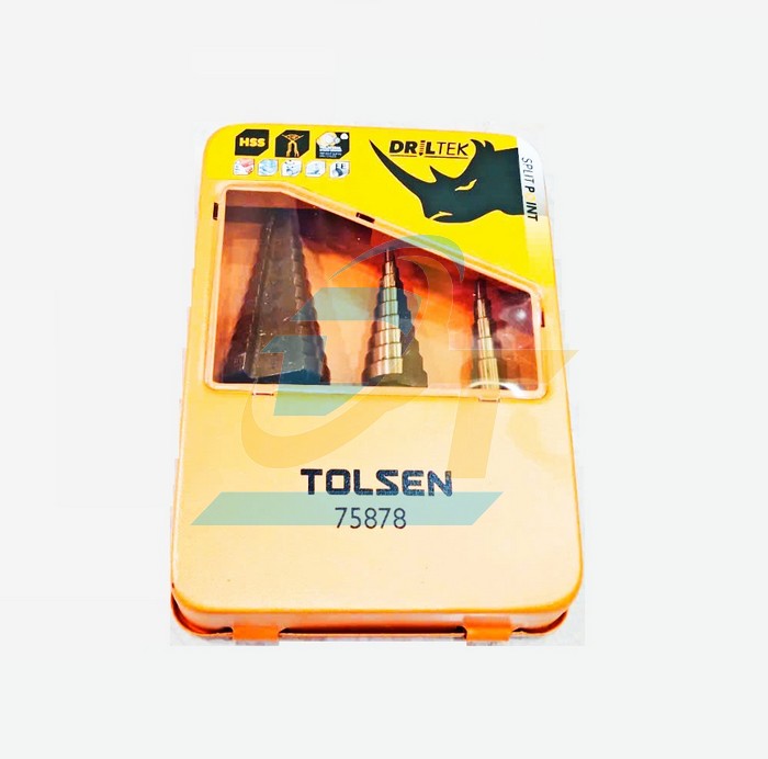 Bộ 3 mũi khoan bước Titanium HSS 4-32mm Tolsen 75878  Tolsen | Gi&aacute; rẻ nhất - C&ocirc;ng Ty TNHH Thương Mại Dịch Vụ Đạt T&acirc;m
