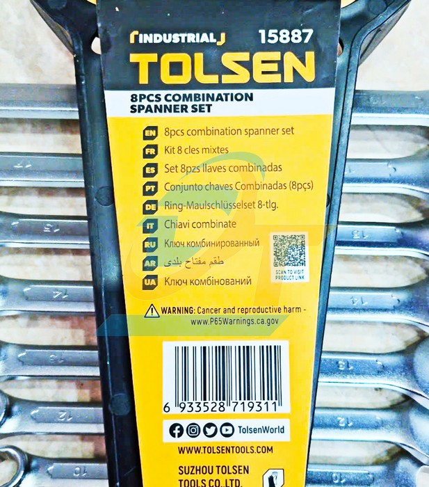Bộ cờ l&ecirc; v&ograve;ng miệng 8 chi tiết 8-19mm Tolsen 15887  Tolsen | Gi&aacute; rẻ nhất - C&ocirc;ng Ty TNHH Thương Mại Dịch Vụ Đạt T&acirc;m