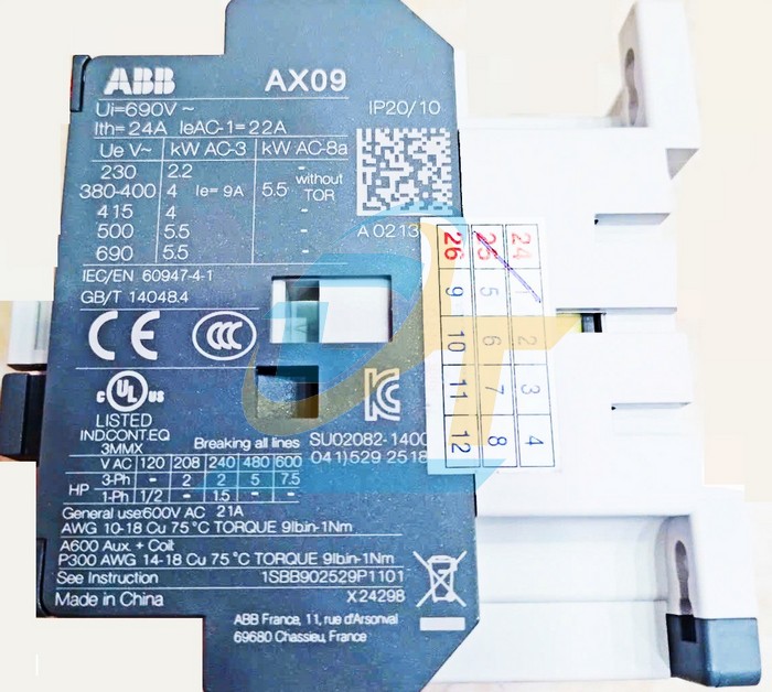 Khởi động từ 3P 9A 220V ABB AX09-30-10  ABB | Gi&aacute; rẻ nhất - C&ocirc;ng Ty TNHH Thương Mại Dịch Vụ Đạt T&acirc;m