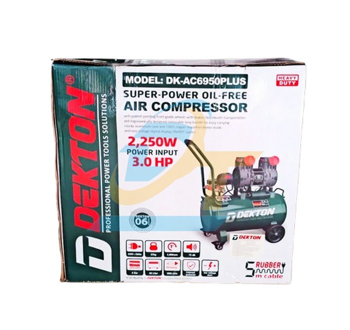 M&aacute;y n&eacute;n kh&iacute; kh&ocirc;ng dầu 50L 3HP 2250W Dekton DK-AC6950PLUS  DEKTON | Gi&aacute; rẻ nhất - C&ocirc;ng Ty TNHH Thương Mại Dịch Vụ Đạt T&acirc;m