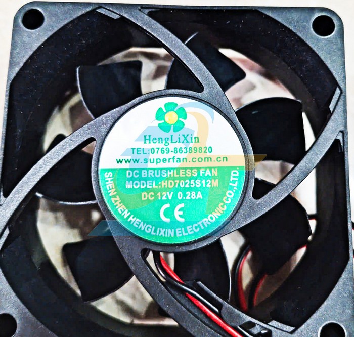 Quạt h&uacute;t 70x70x25mm 12V HengLiXin HD7025S12M  HengLiXin | Gi&aacute; rẻ nhất - C&ocirc;ng Ty TNHH Thương Mại Dịch Vụ Đạt T&acirc;m
