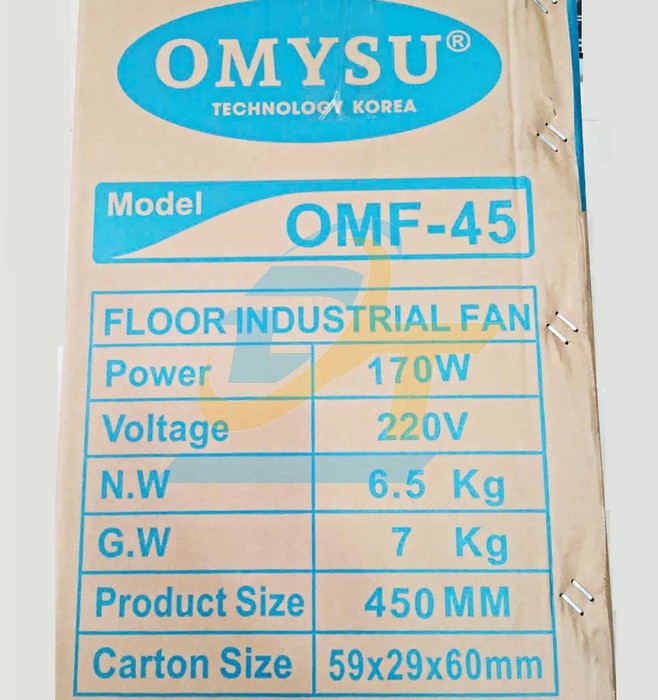 Quạt s&agrave;n c&ocirc;ng nghiệp 450mm 170W 220V Omysu OMF-45  OMYSU | Gi&aacute; rẻ nhất - C&ocirc;ng Ty TNHH Thương Mại Dịch Vụ Đạt T&acirc;m