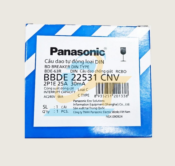 Cầu dao chống giật RCBO 2P 25A Panasonic BBDE22531CNV BBDE22531CNV Panasonic | Gi&aacute; rẻ nhất - C&ocirc;ng Ty TNHH Thương Mại Dịch Vụ Đạt T&acirc;m