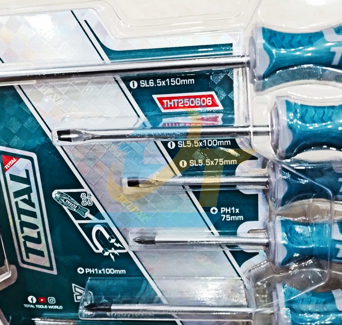 Bộ tua v&iacute;t dẹp v&agrave; bake 6 chi tiết Total THT250606 THT250606 Total | Gi&aacute; rẻ nhất - C&ocirc;ng Ty TNHH Thương Mại Dịch Vụ Đạt T&acirc;m
