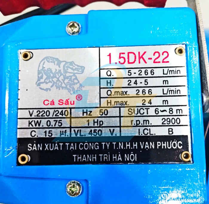 M&aacute;y bơm nước C&aacute; Sấu 1HP 0.75kW 1.5DK-22  VietNam | Gi&aacute; rẻ nhất - C&ocirc;ng Ty TNHH Thương Mại Dịch Vụ Đạt T&acirc;m