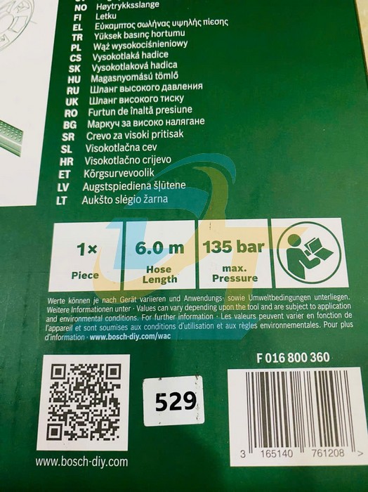 D&acirc;y &aacute;p lực 6m Bosch F016800360  Bosch | Gi&aacute; rẻ nhất - C&ocirc;ng Ty TNHH Thương Mại Dịch Vụ Đạt T&acirc;m
