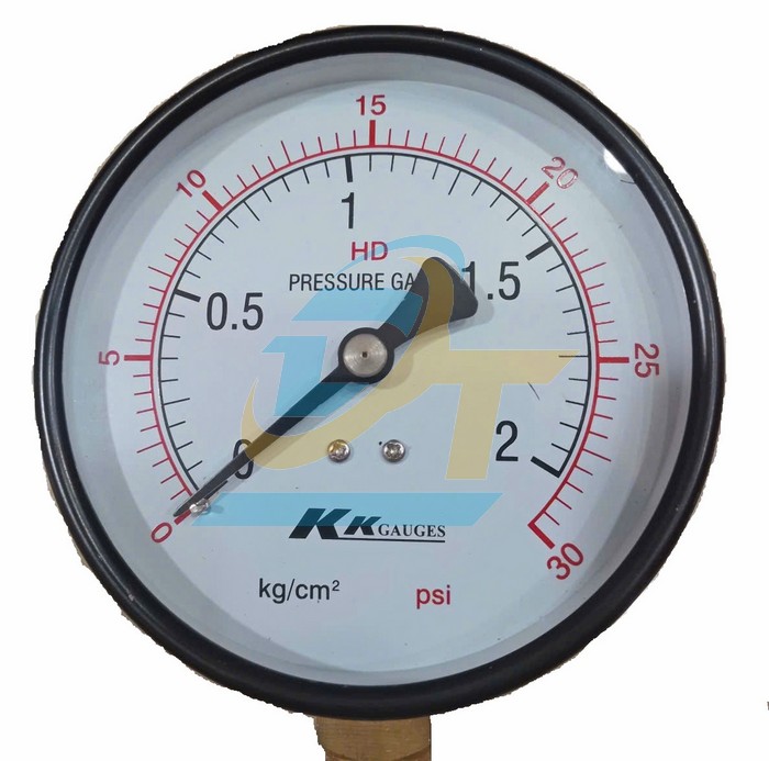 Đồng hồ đo &aacute;p suất 100mm KK-GAUGES 0-2kgf/cm2 (Ch&acirc;n đứng ren 17mm)  KK-GAUGES | Gi&aacute; rẻ nhất - C&ocirc;ng Ty TNHH Thương Mại Dịch Vụ Đạt T&acirc;m